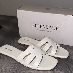 Women's White Slide Sandals